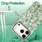 SOKAD Magnetic Sage Floral Phone Case for iPhone 17 Pro, Vintage Green Flower