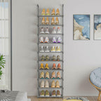 OYREL 10-Tier Metal Shoe Rack, Narrow Shoe Rack Organizer, Sturdy Shoe Shelf for