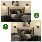 Set of 2 Licperron Black and Gold Wall Sconces with Clear Glass Shade, Matte