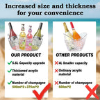 2 psc Ice Buckets for Parties,Ice Bucket Bowls with Scoops &Metal Wine Bottle