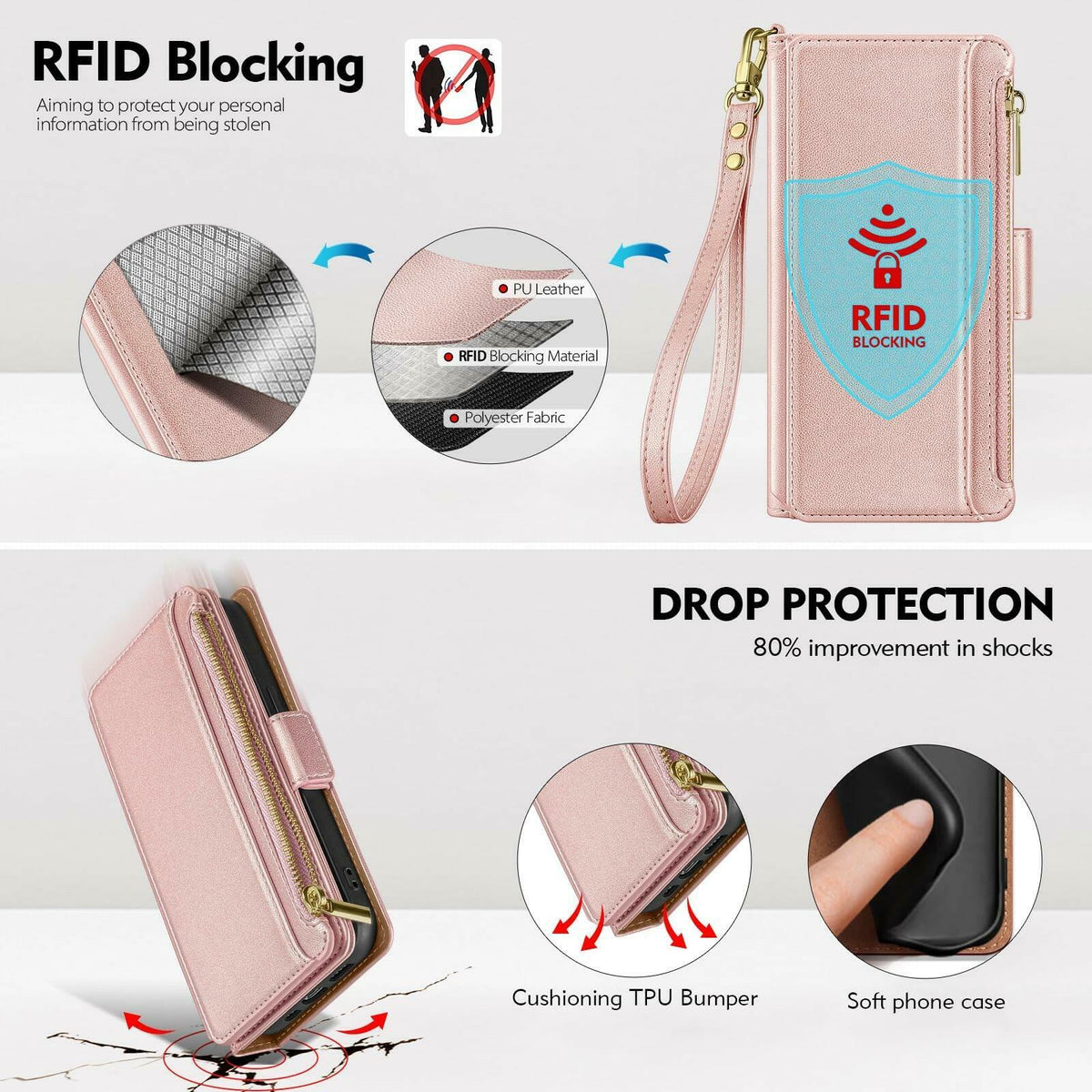 Antsturdy Compatible with Samsung Galaxy S25 Plus Wallet Case with Card