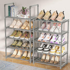 OYREL 10-Tier Metal Shoe Rack, Narrow Shoe Rack Organizer, Sturdy Shoe Shelf for