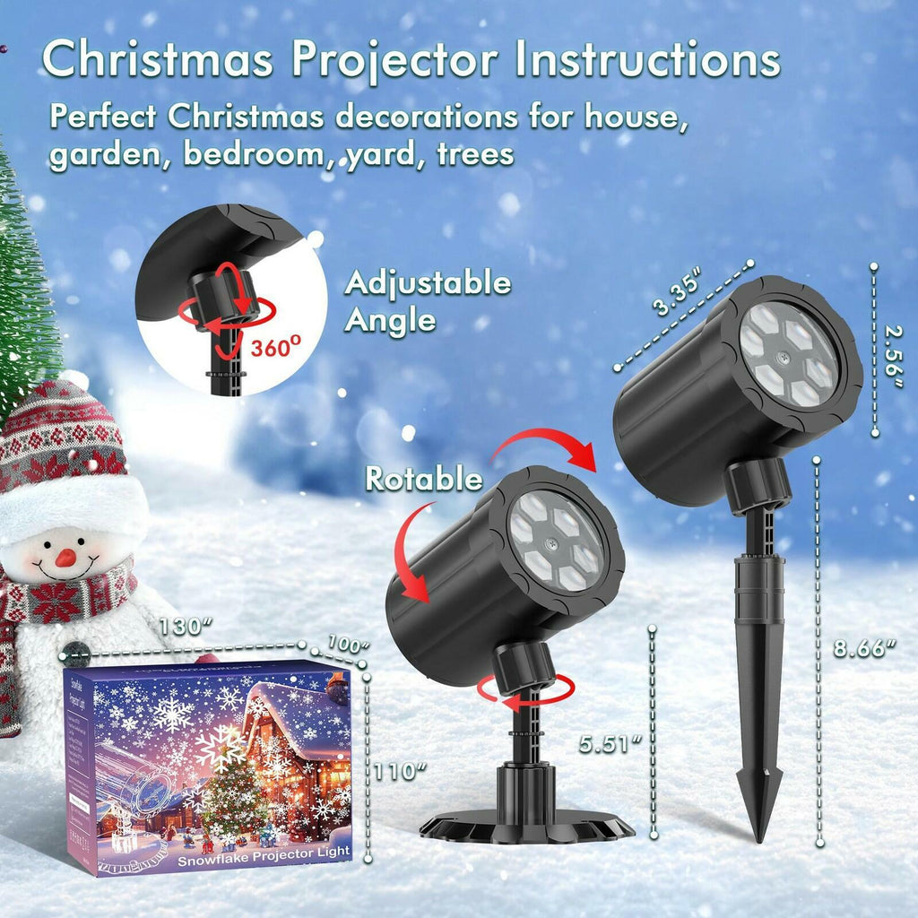 Christmas Projector Lights Outdoor, GUSODOR Dynamic Snowflake Projector IP65
