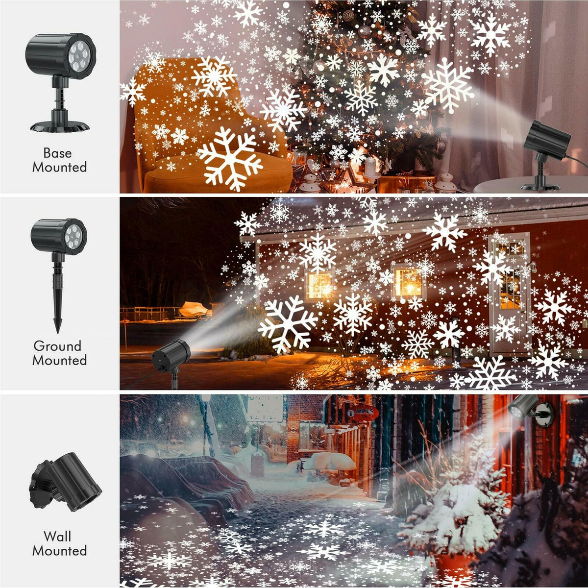 Christmas Projector Lights Outdoor, GUSODOR Dynamic Snowflake Projector IP65