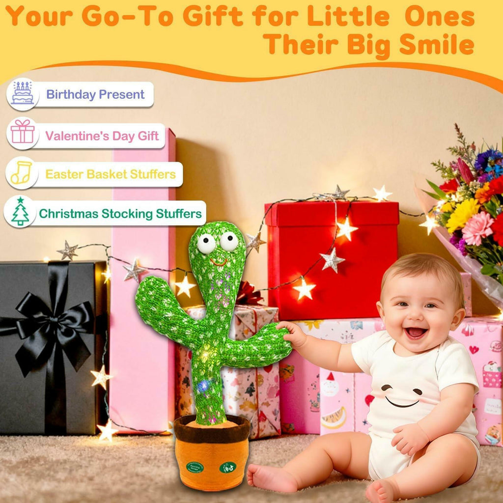 Interactive Baby Toys Dancing Talking Cactus Toy,Funny Gift for Infant 6-18