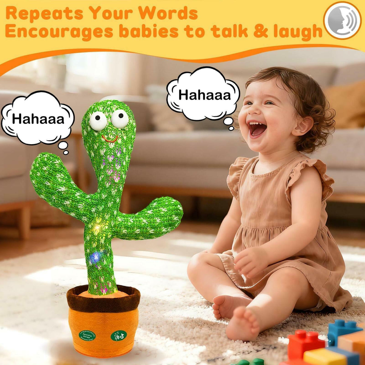 Interactive Baby Toys Dancing Talking Cactus Toy,Funny Gift for Infant 6-18