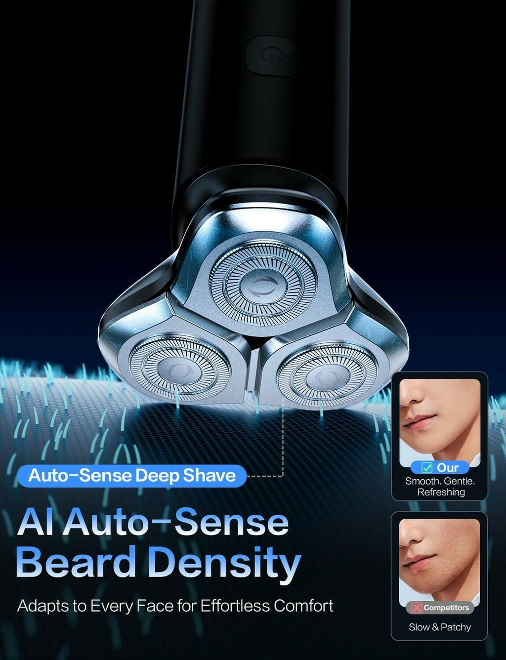 eboboin Electric Razor for Men, Men's Electric Shaver, 3-Blade Rotary Shaving