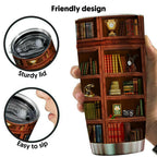 Book Tumbler Library Travel Mug Bookish Gifts For Book Lovers Women Librarian -