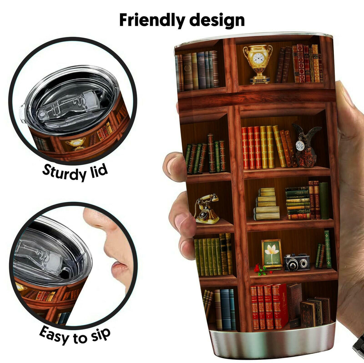 Book Tumbler Library Travel Mug Bookish Gifts For Book Lovers Women Librarian -
