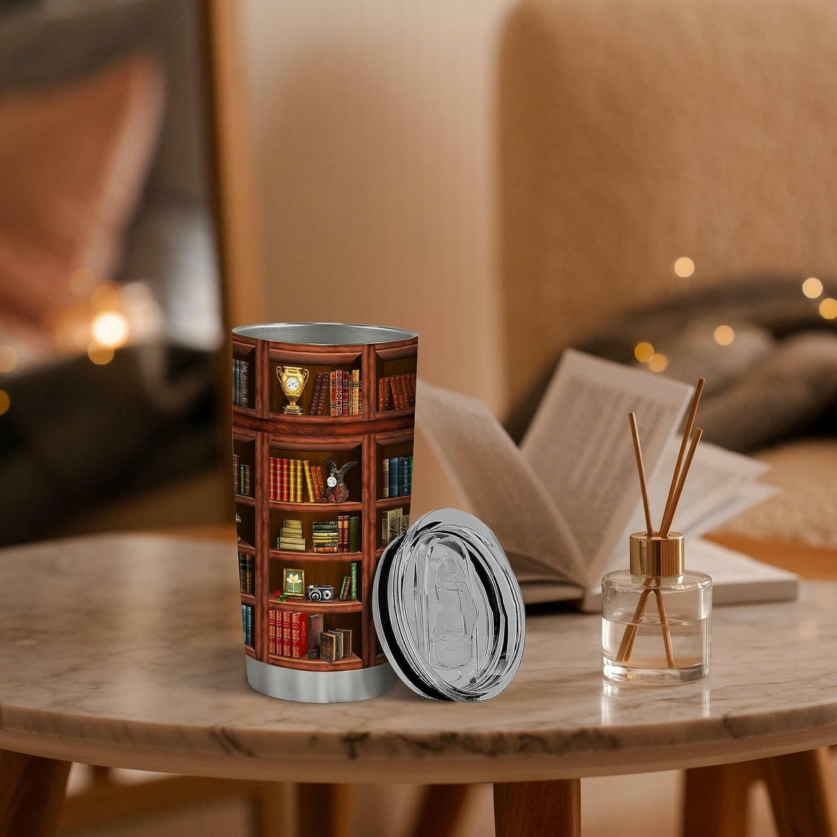 Book Tumbler Library Travel Mug Bookish Gifts For Book Lovers Women Librarian -