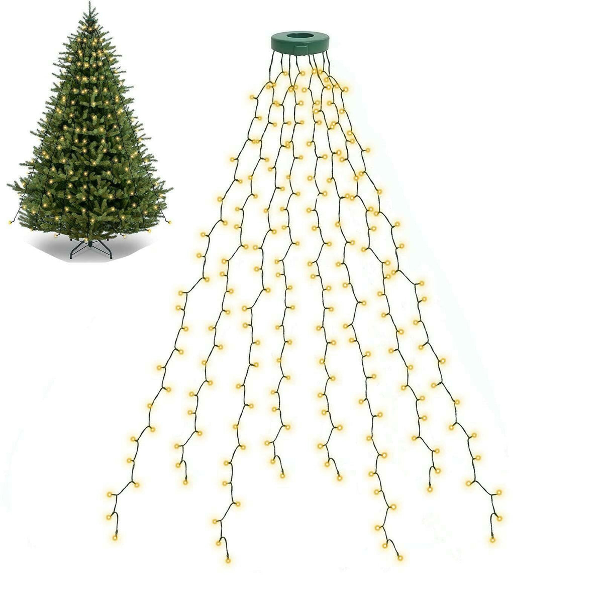 BOLWEO Christmas Tree Lights, 280LED Christmas Lights for Tree 8 Modesfor