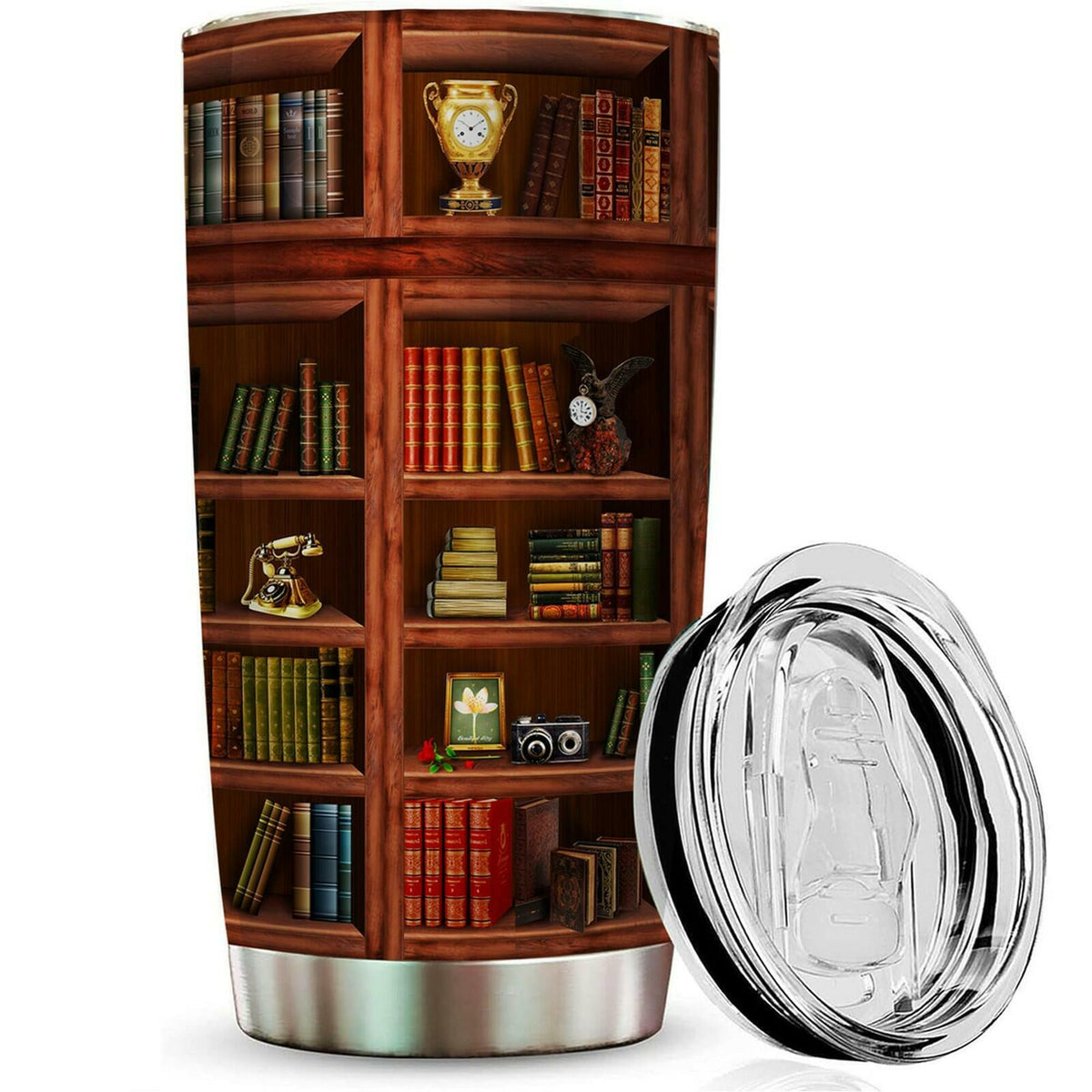 Book Tumbler Library Travel Mug Bookish Gifts For Book Lovers Women Librarian -