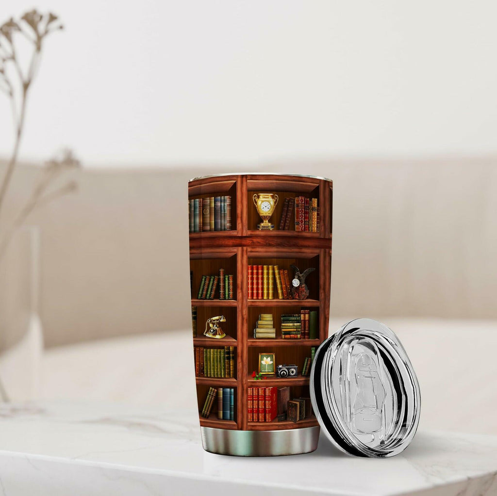 Book Tumbler Library Travel Mug Bookish Gifts For Book Lovers Women Librarian -