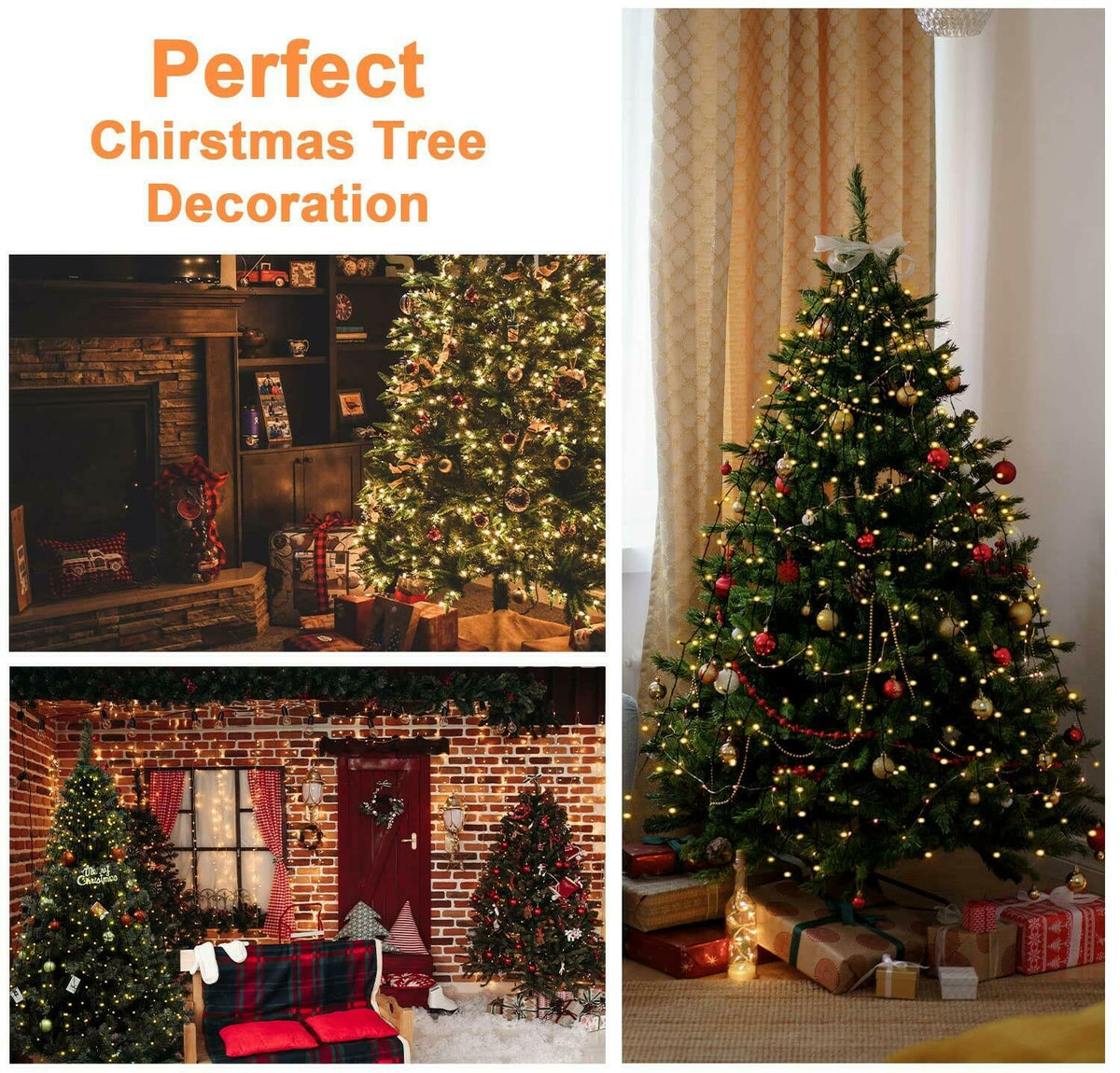 BOLWEO Christmas Tree Lights, 280LED Christmas Lights for Tree 8 Modesfor