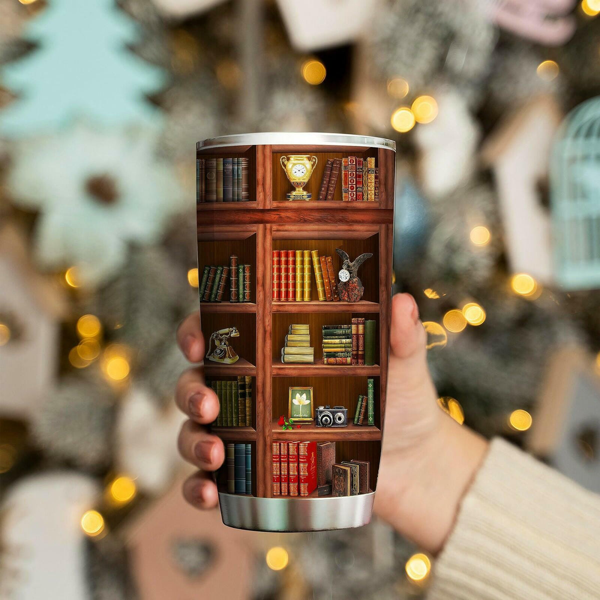 Book Tumbler Library Travel Mug Bookish Gifts For Book Lovers Women Librarian -