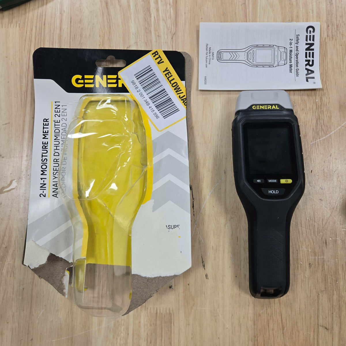 General Tools MM19 2-in-1 Pin & Pinless Digital Moisture Meter (FO6)