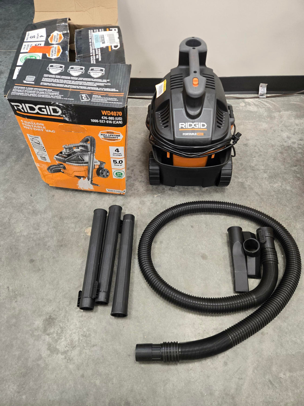 Ridgid WD4070 4 Gallon Portable Vacuum