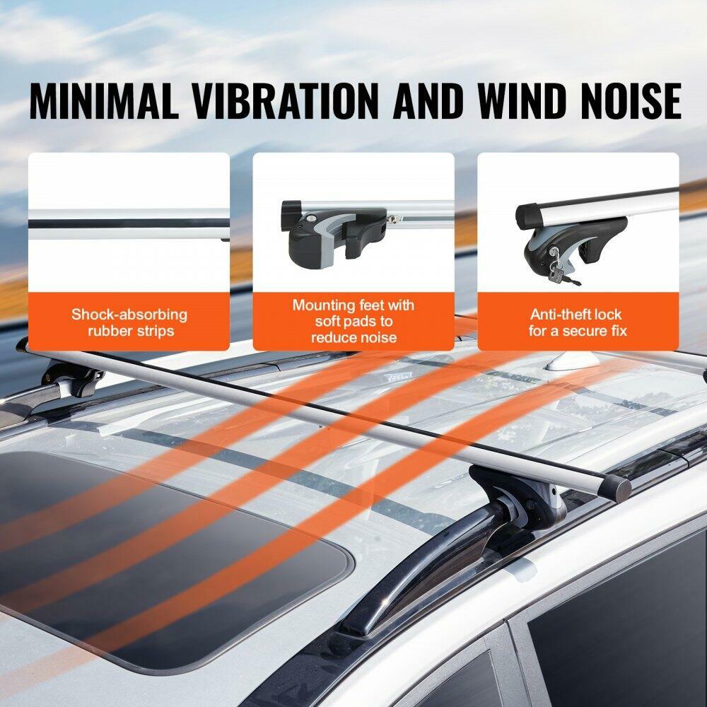 VEVOR Aluminum Roof Rack Cross Bars Fit Raised Side Rail