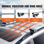 VEVOR Aluminum Roof Rack Cross Bars Fit Raised Side Rail