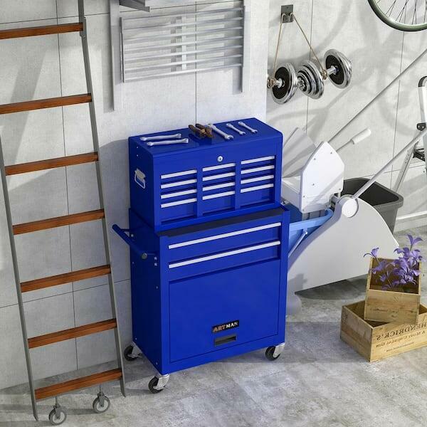High Capacity Steel Rolling Tool Cart Wheels 8 Drawer Tool Storage