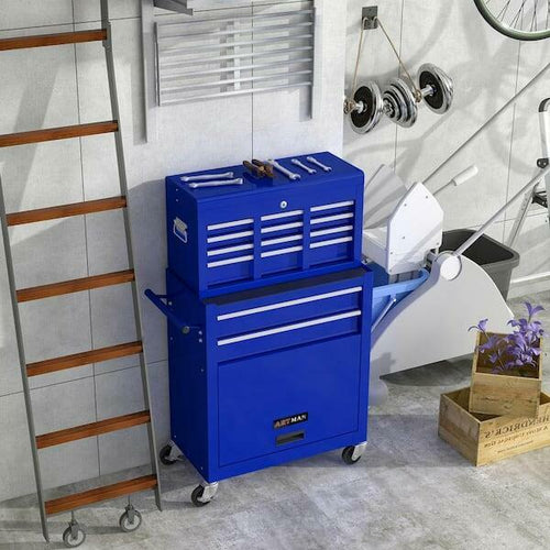 High Capacity Steel Rolling Tool Cart Wheels 8 Drawer Tool Storage