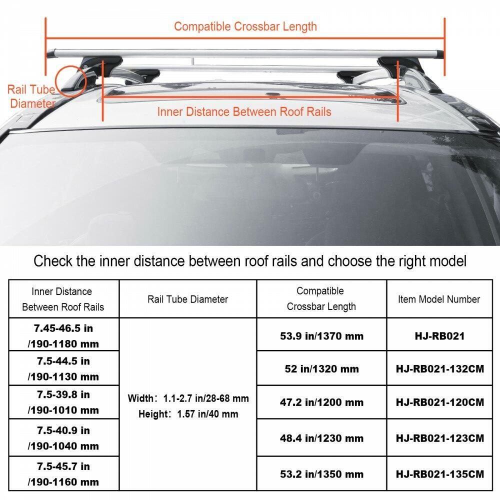 VEVOR Aluminum Roof Rack Cross Bars Fit Raised Side Rail