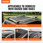 VEVOR Aluminum Roof Rack Cross Bars Fit Raised Side Rail