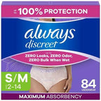 Always Discreet Incontinence Underwear Women's - Maximum Protection - Small/Medium - 84ct