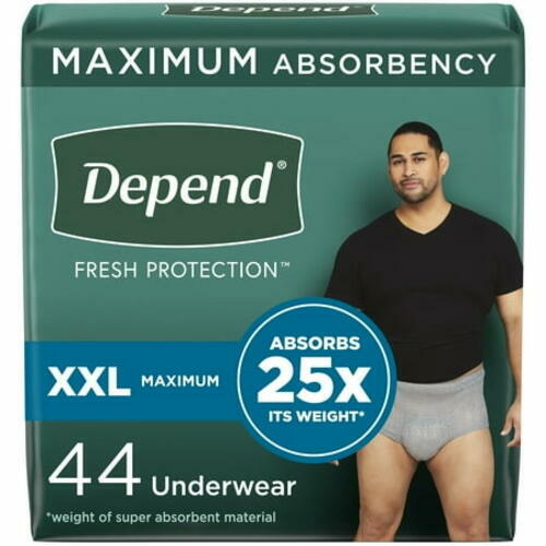 44ct XXL Depend Fresh Protection Adult Incontinence Disposable Underwear for Men