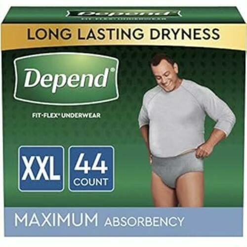 44ct XXL Depend Fresh Protection Adult Incontinence Disposable Underwear for Men