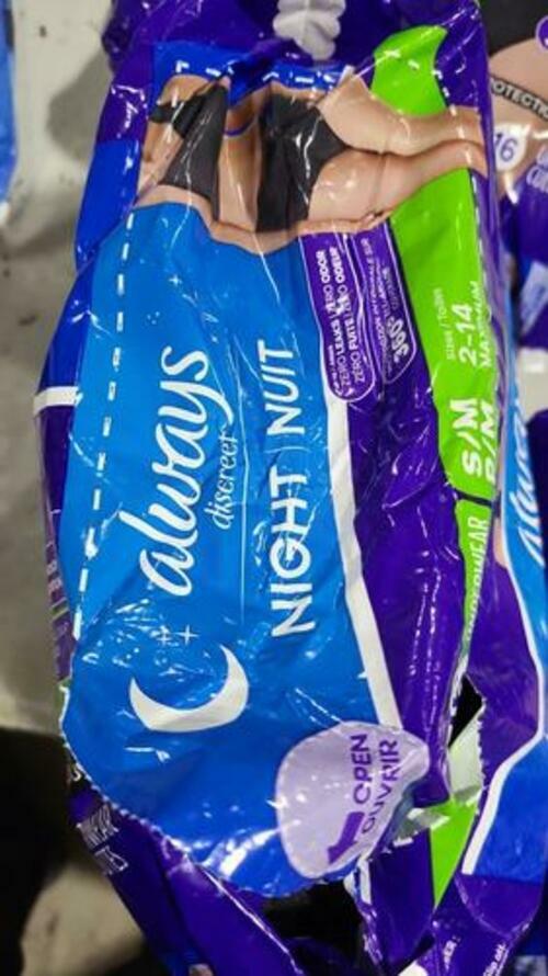 48Ct S/M Always Discreet Night Adult Underwear for Women Overnight Absorbency