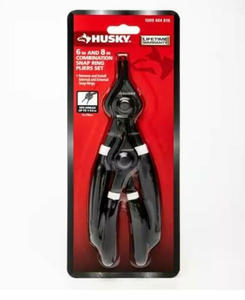 Husky 6 in. and 8 in. Snap Ring Pliers with Cushion Grip (2-Pack)